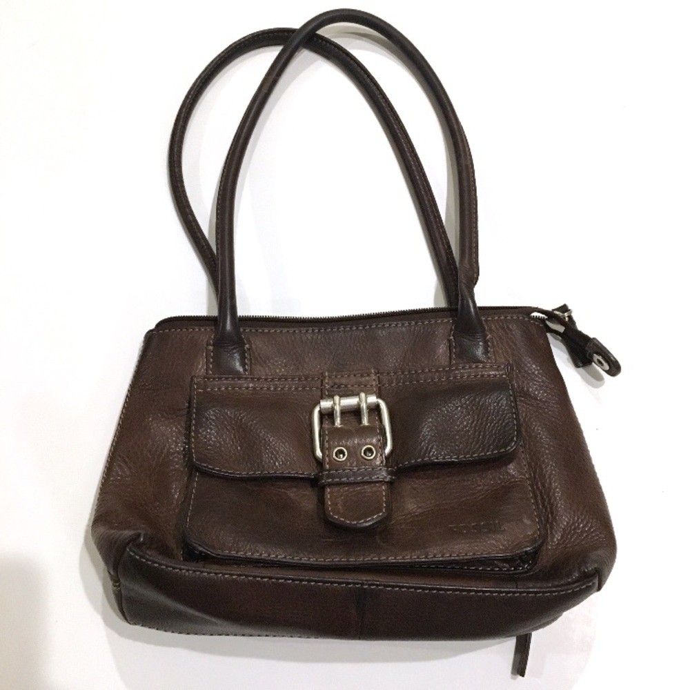 FOSSIL Brown Leather Buckle Purse